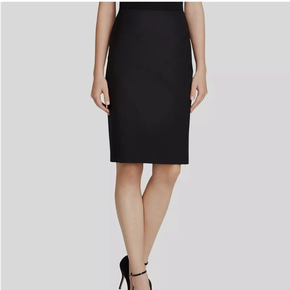 Theory Corpcore Pencil Edition Sleek Fitted Basic Skirt Wool Black Size 4 - Picture 1 of 8